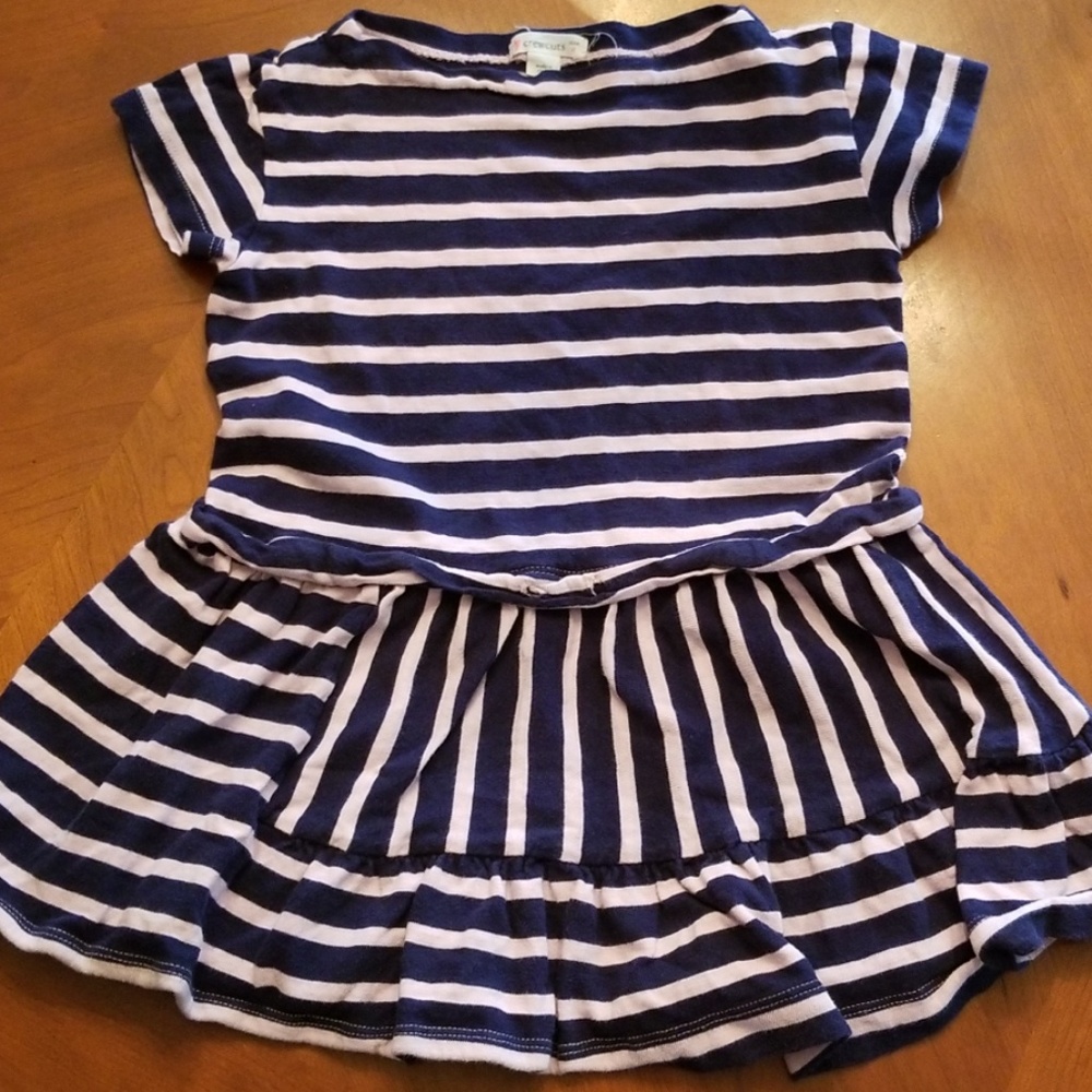 Pink and navy striped dress